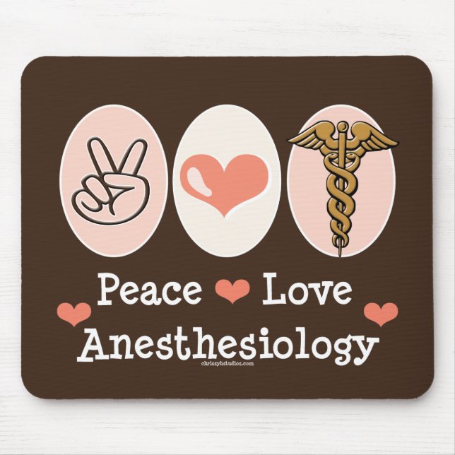 Tapis De Souris Anesthésiologie Mousepad d'amour de paix (Devant)