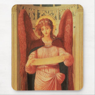 Tapis De Souris Ange avec un rouleau par John Melhuish Strudwick