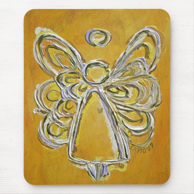 Tapis De Souris Ange jaune Mousepad (Devant)