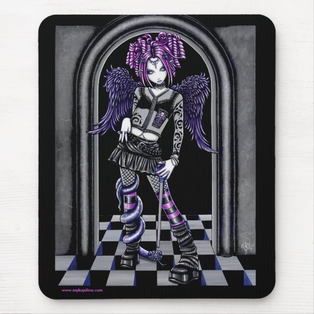 Tapis De Souris Ange rose gothique Mousepad de tatouage de Natasha (Devant)