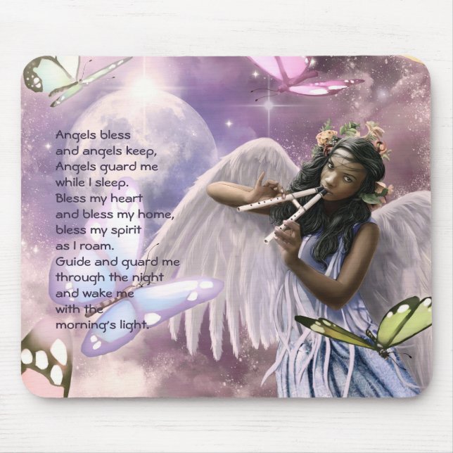 Tapis De Souris Angel avec papillons Mousepad cadeau personnalisé (Devant)