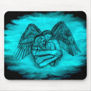 Tapis De Souris Angel Eros en amour, design noir et vert