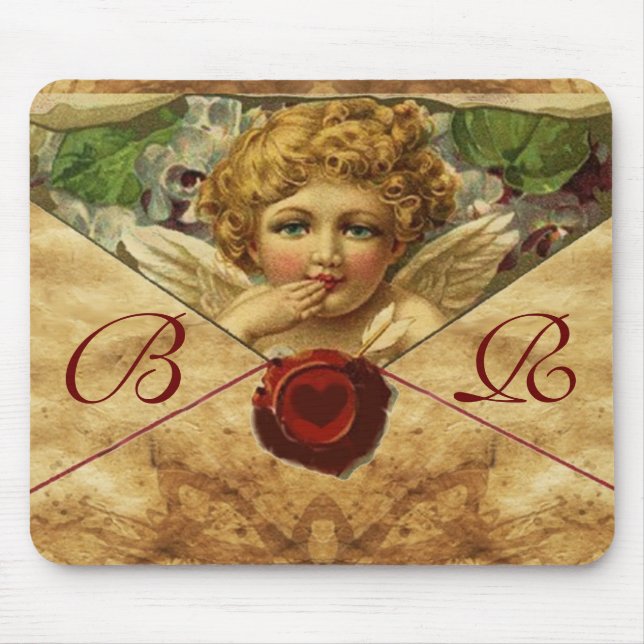 Tapis De Souris ANGEL HEART RED WAX SEAL PARCHMENT Monogramme (Devant)