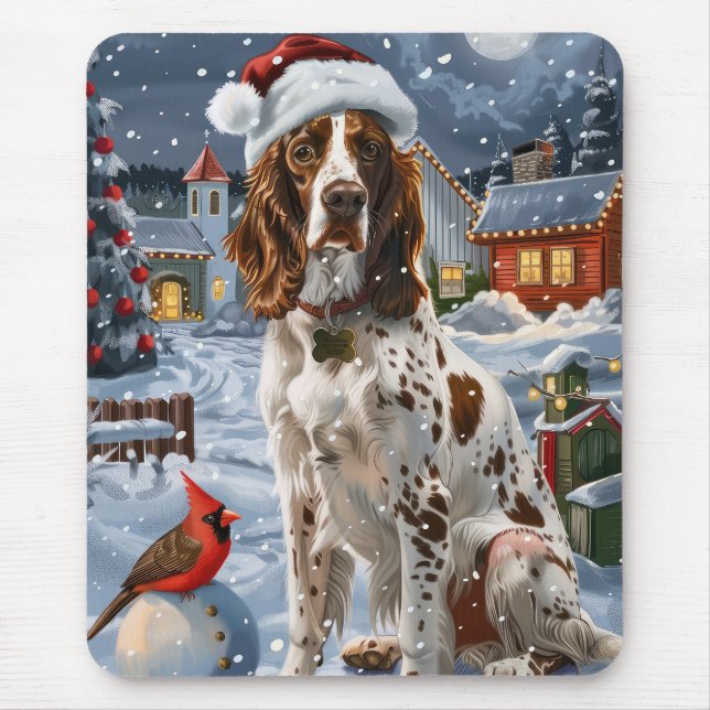 Tapis De Souris Anglais Setter Winter Wonderland Christmas Joy (Devant)
