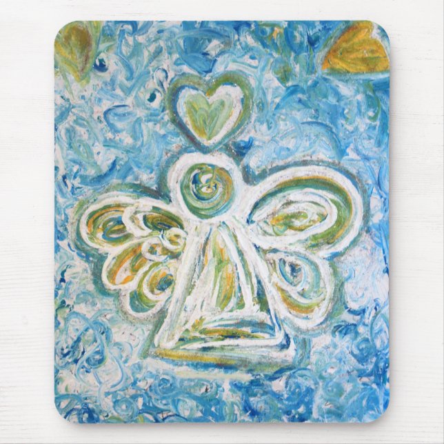 Tapis De Souris Angle bleu doré Mousepad (Devant)