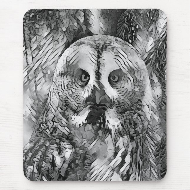 Tapis De Souris AnimalArtBW_Owl_001 (Devant)