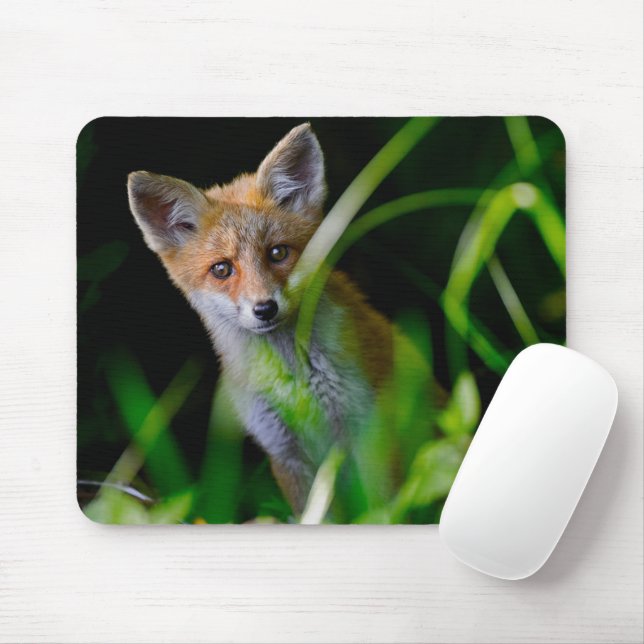Tapis De Souris Animaux de bébés cutest | Baby Red Fox (Avec souris)