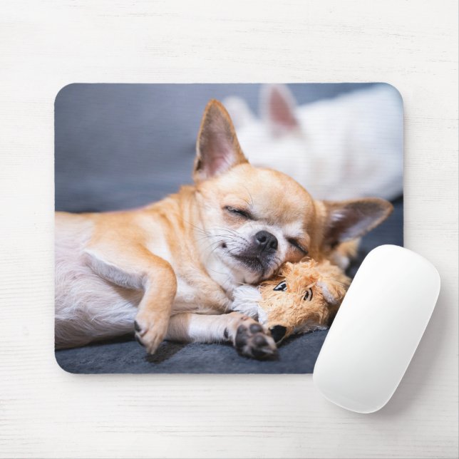Tapis De Souris Animaux de bébés cutest | Chihuahua Chig aux cheve (Avec souris)