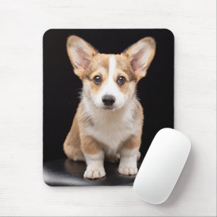 Tapis De Souris Animaux de bébés cutest Corgi Puppy Standing Hau