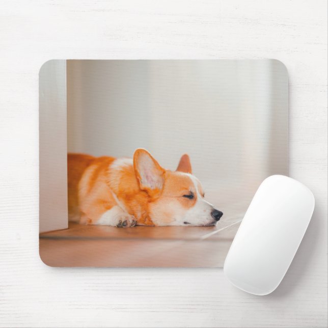 Tapis De Souris Animaux de bébés cutest | Corgi Sleeping (Avec souris)