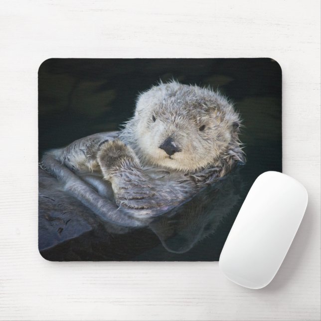 Tapis De Souris Animaux de bébés cutest | Flottant de Loutres de m (Avec souris)
