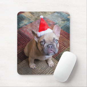 Tapis De Souris Animaux de bébés cutest   French Bulldog Christmas