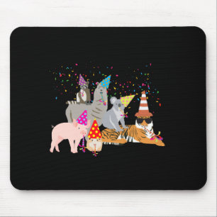 Tapis De Souris Animaux faisant la fête Animaux mignons faisant la