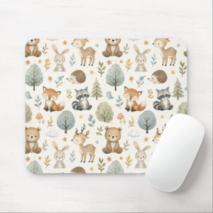 Tapis De Souris Animaux mignons de la forêt à l'aquarelle - Cottag