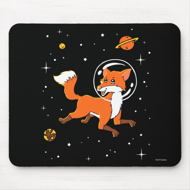 Tapis De Souris Animaux Renards Dans L'Espace (Devant)
