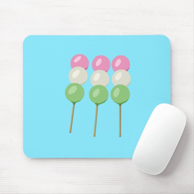 Tapis De Souris Anime Blue Pastel Dango Mousepad (Avec souris)