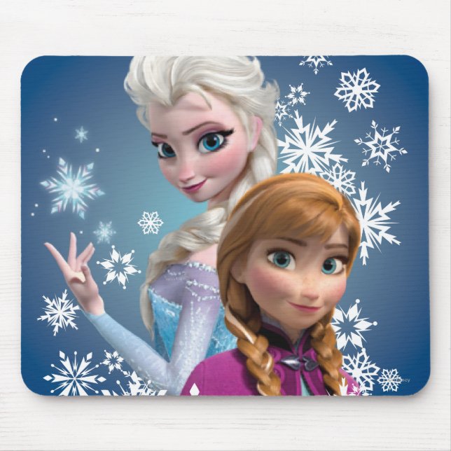 Tapis De Souris Anna et Elsa | Les flocons de neige (Devant)