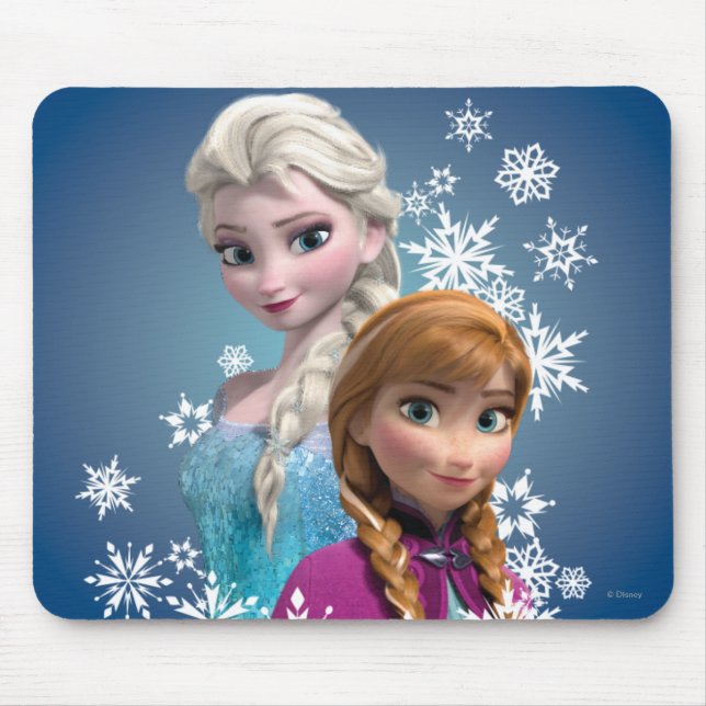 Tapis De Souris Anna et Elsa | Les flocons de neige (Devant)
