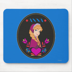 Tapis De Souris Anna   Portrait en cercle noir