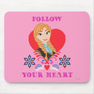 Tapis De Souris Anna   Portrait en Coeur Rouge