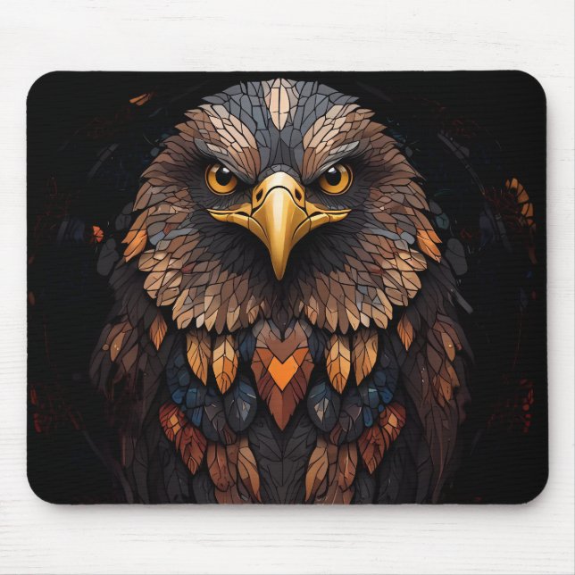 Tapis De Souris Anneau à clé d'aigle majestueux (Devant)