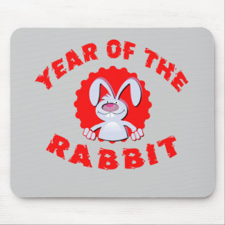 Tapis De Souris Année drôle de lapin de bande dessinée des cadeaux
