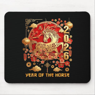 Tapis De Souris Année du Cheval 2026 Bonne année chinoise 2026