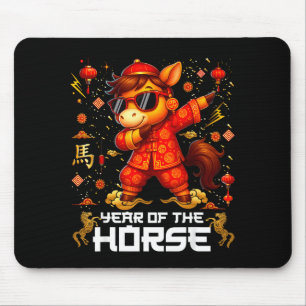 Tapis De Souris Année du cheval Cheval qui fait dabber Nouvel An l