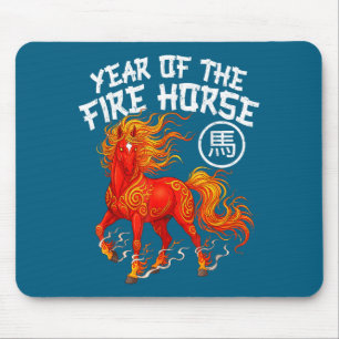 Tapis De Souris Année du cheval de feu Nouvel An chinois 2026 Zodi