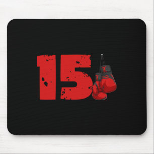 Tapis De Souris Anniversaire 15 ans de boxe Boxeur de quinze ans A