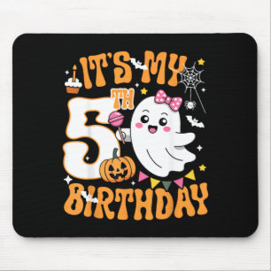 Tapis De Souris Anniversaire 5 Ans Drôle Halloween Fantôme