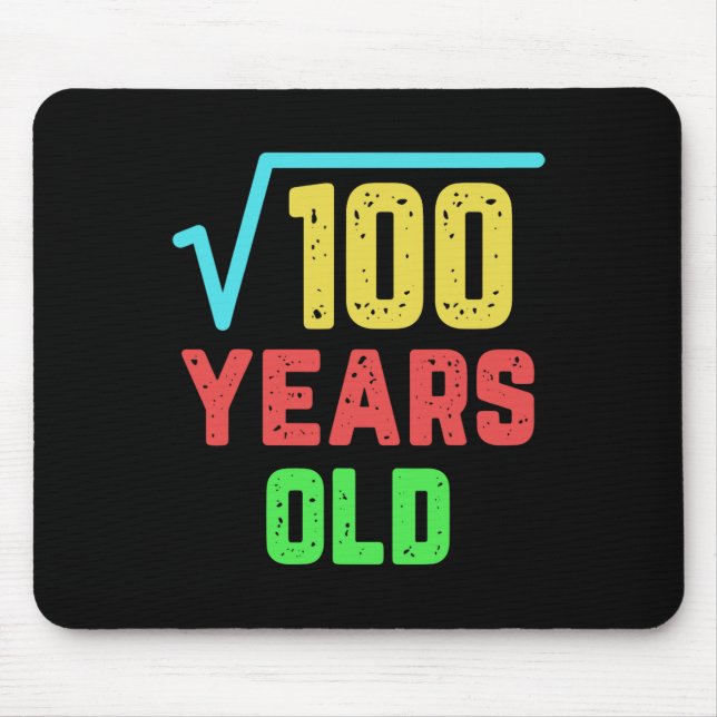 Tapis De Souris Anniversaire Cadeau Carré Racine De 100 10 Ans (Devant)