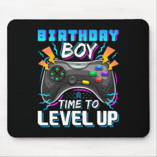Tapis De Souris Anniversaire Garçon Temps De Niveau Up Video Jeu A