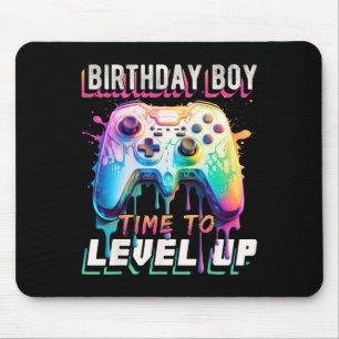 Tapis De Souris Anniversaire Garçon Temps De Niveau Up Video Jeu A