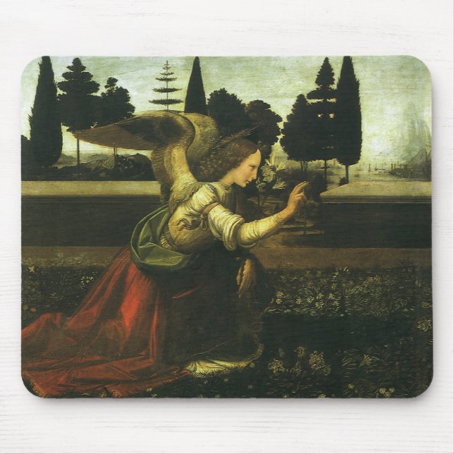 Tapis De Souris Annonciation du Seigneur par Léonard de Vinci (Devant)