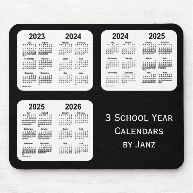 Tapis De Souris Annuaires de l'année scolaire du néon noir 2023-20 (Devant)