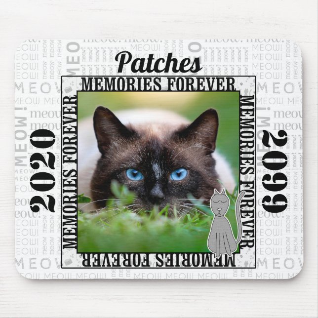 Tapis De Souris Ans et nom Cat Pet Memorial (Devant)