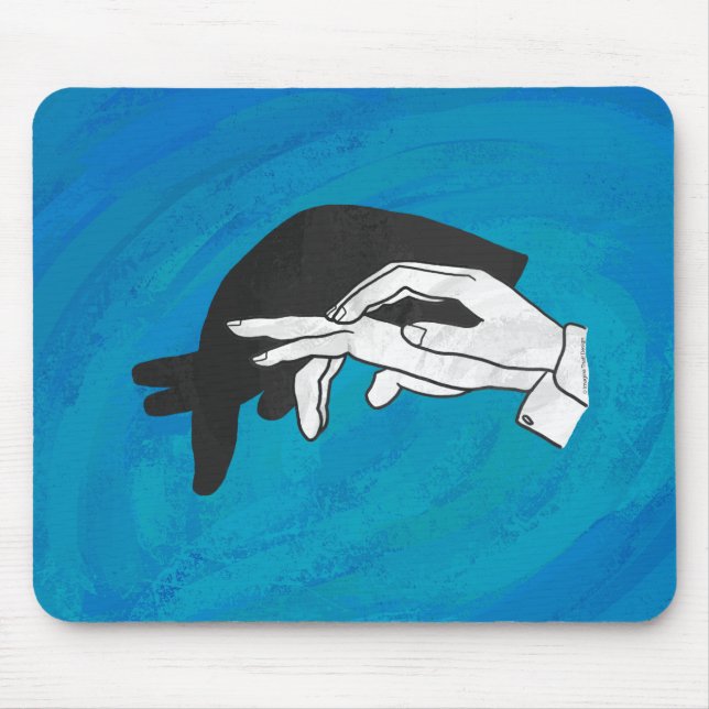 Tapis De Souris Anteille Ombre Sur Bleu (Devant)