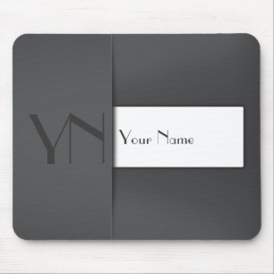 Tapis De Souris Anthracite gris moderne Nom du monogramme - Mousep