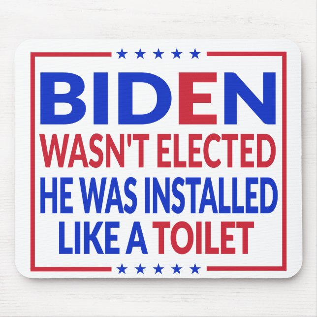 Tapis De Souris Anti Biden, Joe Biden Comme Toilette - Anti Biden (Devant)