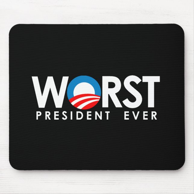 Tapis De Souris Anti-Obama - le plus mauvais blanc du Président (Devant)