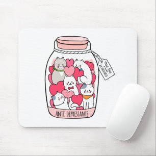 Tapis De Souris Antidépresseur de chat Drôle cadeau Amoureux des c