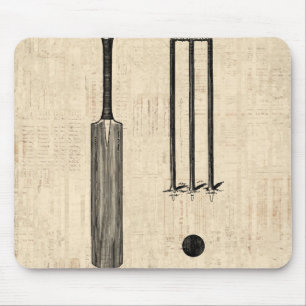 Tapis De Souris Antique chauve-souris de cricket Art Vintage illus