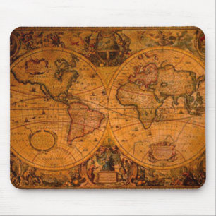 Tapis De Souris ANTIQUE MONDE CARTE Mousepad