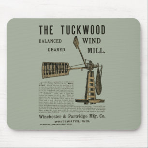Tapis De Souris Antique Wind Mill The Tuckwood Whitewater Wis 1889
