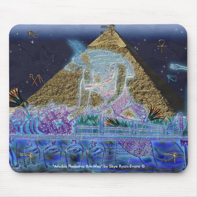 Tapis De Souris Anubis & Pharaon Art égyptien antique Mousepad (Devant)