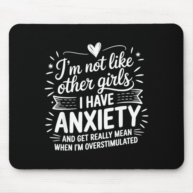 Tapis De Souris Anxiety Humor For Women With Overstimulation  (Devant)