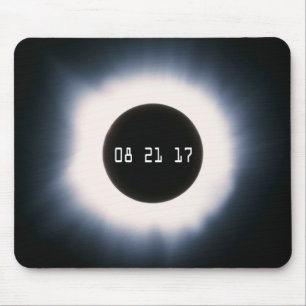 Tapis De Souris Août 2017 Total Solar Eclipse in Black and White