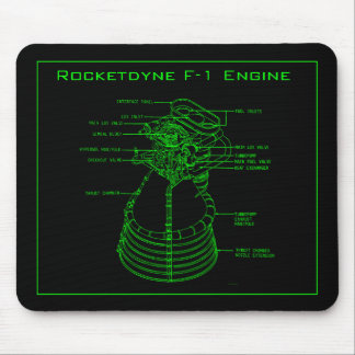 Tapis De Souris Apollo Saturn V Rocketdyne F-1 moteur Pad souris