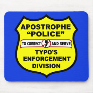 Tapis De Souris Apostrophe Mousepad de police de grammaire